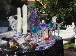 Array of tools and crystal used  by Dr. Turi for Cabalistic Healing